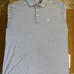 Rhoback Men’s XL Heathered Navy Stripe Polo